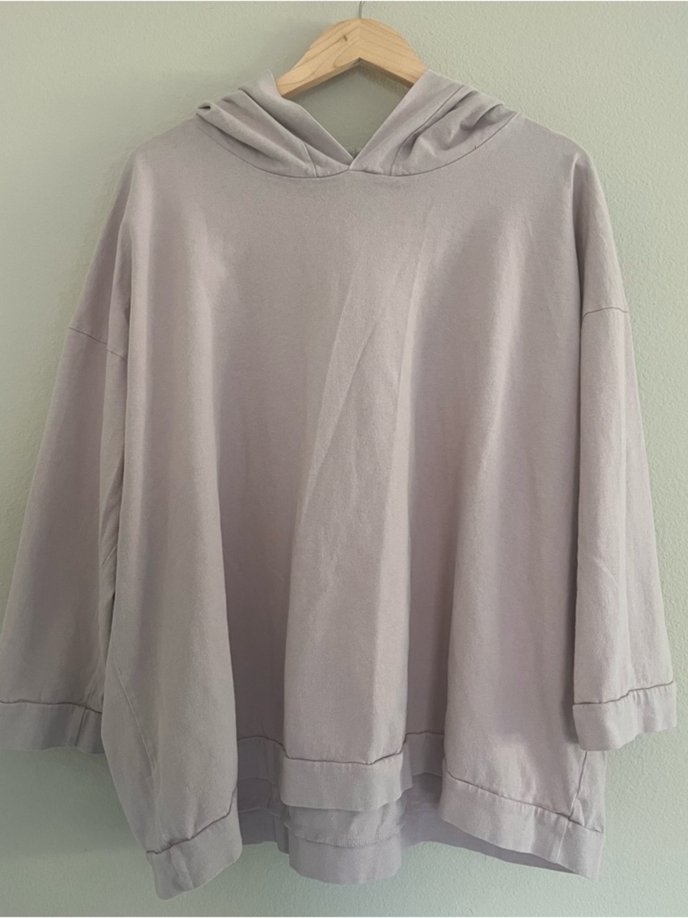 bryn Walker Dusty Rose Hooded Pullover 100% Cotton Size Small Lagenlook Oversize